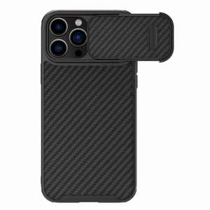 Nillkin Synthetic Fiber S Case iPhone 14 Pro Max kotelo kamerasuojalla, musta