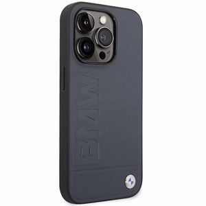 BMW BMHMP14XSLLNA laivastonsininen nahkainen kova suojakuori iPhone 14 Pro Max 6.7 Hot Stamp MagSafe