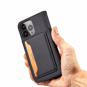 Magnet Card Suojakuori Samsung Galaxy S23+:lle - läppäkuori lompakko jalusta musta