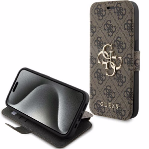 Guess 4G Metal Logo suojakuori iPhone 15 Pro:lle - ruskea