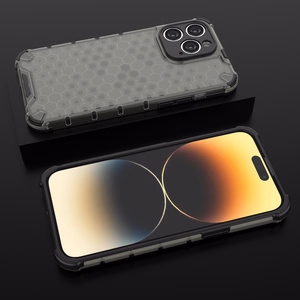 Honeycomb tapauksessa iPhone 14 Pro Max panssaroitu hybridi kansi läpinäkyvästä