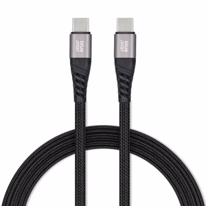 Kaapeli USB C - USB C Blue Star 3A 60W PD QC4.0 punoksella 1,2 m TFK-DC-003 musta