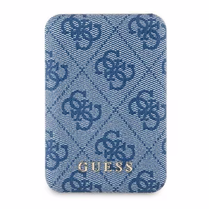 Guess Powerbank induktiivinen 15W GUPB5FP4EMGB 5000mAh sininen/sininen 4G nahka metalli logo MagSafe