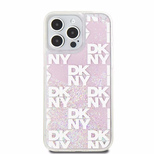 DKNY iPhone 15 Pro Max 6.7" Vaaleanpunainen Suojakuori Liquid Glitter Multilogo