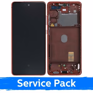LCD Näyttö yhteensopiva Samsung G780 S20 FE (G781 S20 FE 5G) kehyksellä / Cloud Red / (Service Pack)