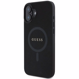 GUESS PU Saffiano Classic Logo MagSafe Suojakuori GUHMP16MPSAHMCK iPhone 16 Plus:lle - Musta