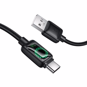 Hoco U146 Kaapeli LCD-näytöllä USB-A – USB-C 3A 1.2m musta