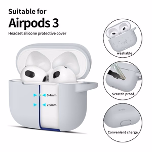 Tech-Protect Silikoninen Hook Suojakuori Apple AirPods 3:lle - harmaa