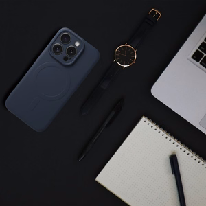 Silikoninen Mag Cover iPhone 15 PRO:lle yhteensopiva MagSafen kanssa titaanisininen