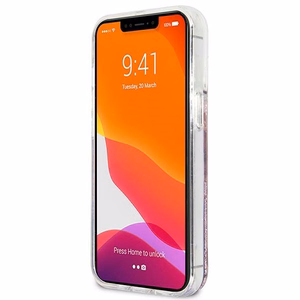 Guess GUHCP13XLG4GPI iPhone 13 Pro Max 6.7" vaaleanpunainen/vaaleanpunainen kovakotelo 4G Big Liquid Glitter