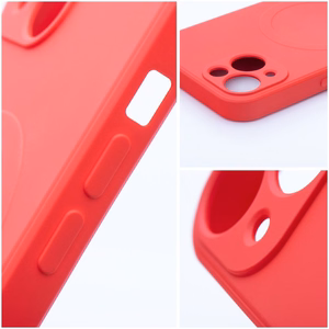 Suojakuori Samsung A37:lle Silicone Mag Cover MagSafe-yhteensopiva punainen