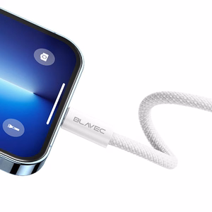 Blavec Cable Candy braided - USB to Type C - PD 60W 3A 2 metres Apple CarPlay/Android Auto (CCA-UC3W20) white