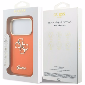 Guess IML 4G Script Metal Suojakuori iPhone 17 Pro:lle - Oranssi