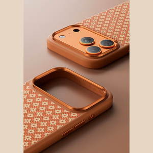 Benks Magnetic Armor Pro Armor Grid Kevlar metallikehyksinen suojakuori 600D (C.K.FL.AP.GD.F069) Iphone 17 Pro -puhelimelle, oranssi