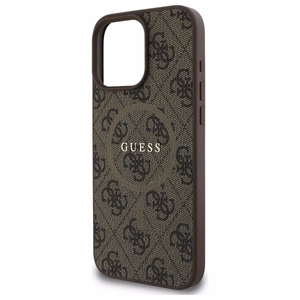 Guess 4G Ring Classic Logo MagSafe Suojakuori iPhone 16 Pro Max:lle - Ruskea