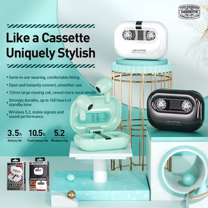 WEKOME VA06 Vanguard Series Bluetooth 5.2 TWS-nappikuulokkeet latauskotelolla, vihreät
