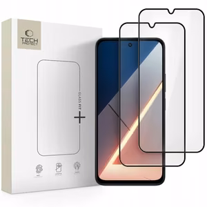 Tech-Protect Glass Fit+ 2-pack Karkaistu Lasi Xiaomi Poco M7:lle - Musta