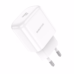 Borofone BN3 Premium USB-C -seinälaturi QC 3.0 PD 2.0 20W valkoinen