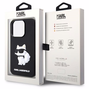 Karl Lagerfeld KLHCP14L3DRKHNK iPhone 14 Pro 6.1 musta/musta suojakuori Rubber Choupette 3D