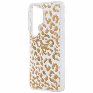 Guess case IML Leopard Print Triangle MagSafe for Samsung Galaxy S26 Ultra brown