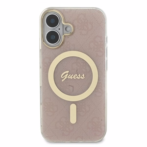Guess IML 4G MagSafe Suojakuori iPhone 16:lle - vaaleanpunainen