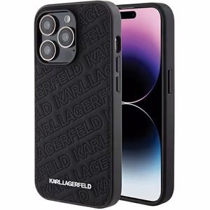 KARL LAGERFELD Suojakuori IPHONE 15 Prolle KLHCP15LPQKPMK (Quilted Pattern) musta