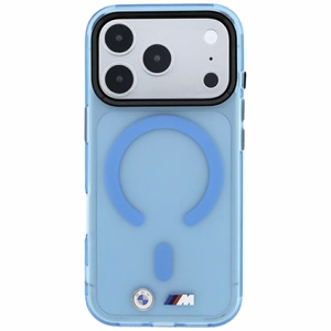 BMW M IML Frosted Metal Logo & Trims MagSafe suojakuori mallille iPhone 17 Pro Max / 18 Pro Max – sininen