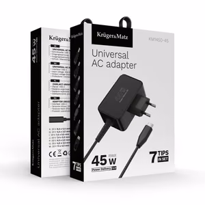 Kruger&Matz-yleislaturi kannettaville tietokoneille, 45 W, musta