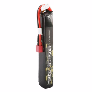 Gens Ace 25C 1500 mAh 3S1P 11,1 V:n airsoft-aseen lipo-akku, T-liittimellä