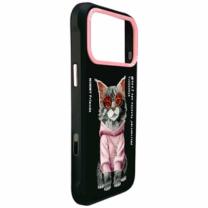 Nimmy Glasses Cool Cat Suojakuori iPhone 17 Pro:lle - Musta