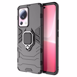 Ring Armor panssari Suojakuori Xiaomi 13 Litelle Magneettinen pidike sormusrengas musta