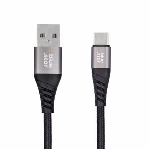 Kaapeli USB A - USB C Blue Star 3A 20W PD QC4.0 punoksella 1,2 m TFK-DC-003 musta