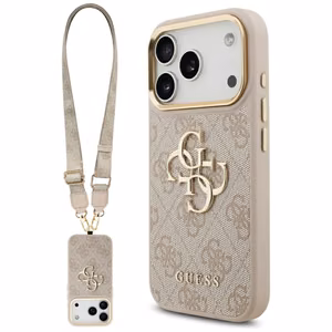 Guess 4G Big 4G Classic Logo Big Strap Metal Buttons -suojakuori iPhone 17 Pro - pinkki