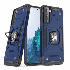 Wozinsky Ring Armor kova hybridi tapauksessa kansi + magneettinen haltija Samsung Galaxy S22 sininen