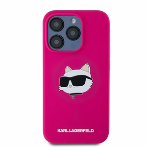 Karl Lagerfeld Silicone Choupette Head MagSafe silikoninen suojakuori iPhone 15 Pro Max:lle - vaaleanpunainen