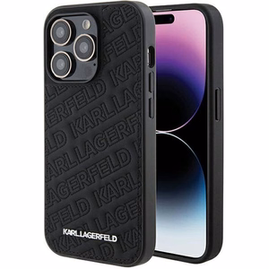 KARL LAGERFELD Suojakuori IPHONE 15 Prolle KLHCP15LPQKPMK (Quilted Pattern) musta