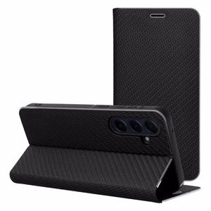 Luna Book Carbon -lompakkokotelo Xiaomi Redmi 17 4G / 17 5G EU -puhelimelle, musta