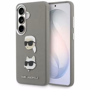 Karl Lagerfeld Suojakuori Saffiano Double Heads Metal Samsung Galaxy S26:lle hopeinen
