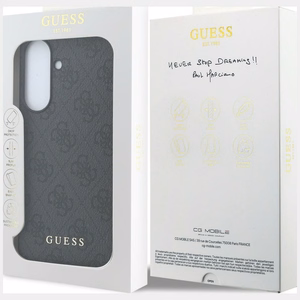Guess HC PU 4G Classic Logo case with charm for Samsung Galaxy A37 black