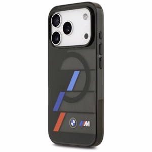 BMW M IML Metal Buttons Tricolor Lines MagSafe Suojakuori iPhone 17 Pro:lle - musta