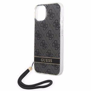 Guess GUOHCP14MH4STK iPhone 14 Plus 6.7 "black / black hardcase 4G Print Strap