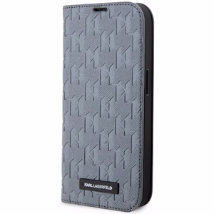 Karl Lagerfeld KLBKP14XSAKLHPG iPhone 14 Pro Max 6.7 kirjakuori hopeinen/hopeinen Saffiano Monogram
