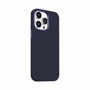 Crong Color Cover LUX Magnetic suojakuori iPhone 15 Pro -laitteelle, MagSafe-yhteensopiva, tummansininen