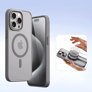 Dux Ducis Lawa Nahkainen Suojakuori iPhone 15 Pro Max:lle - harmaa