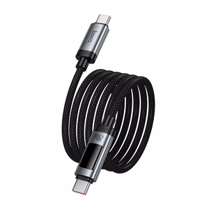 Kaapeli USB-A USB-C Hoco PD 6A 240W 1,2 m U148 digitaalinäytöllä musta