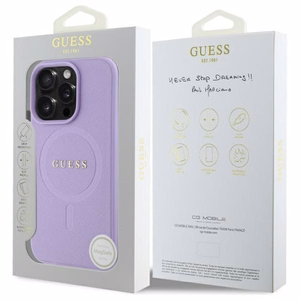 Guess Suojakuori iPhone 16 Pro Max 6,9 GUHMP16XPSAHMCU Saffiano violetti MagSafe