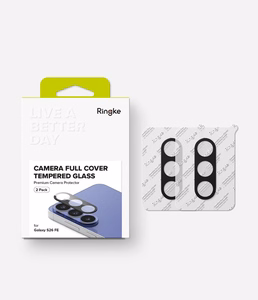 Ringke Camera Full Cover -karkaistut kameran suojalasit laitteelle Samsung Galaxy S26 FE, 2 kpl – mustat