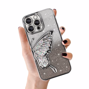 Tel Protect Butterfly Water Suojakuori iPhone 17:lle hopeinen
