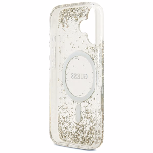 Guess Resin Bottom Glitter MagSafe Suojakuori iPhone 17:lle - kultainen
