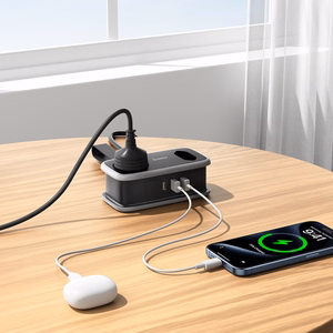 Orico AP3 65W GaN 6in1 jatkojohto 2x AC + 2x USB-A + 2x USB-C - musta